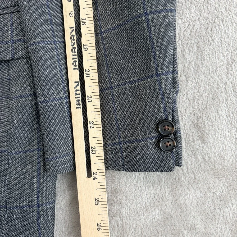 VTG Lauren Ralph Lauren Blazer Jacket Wool Silk Linen Blend WindowPane Men 38R